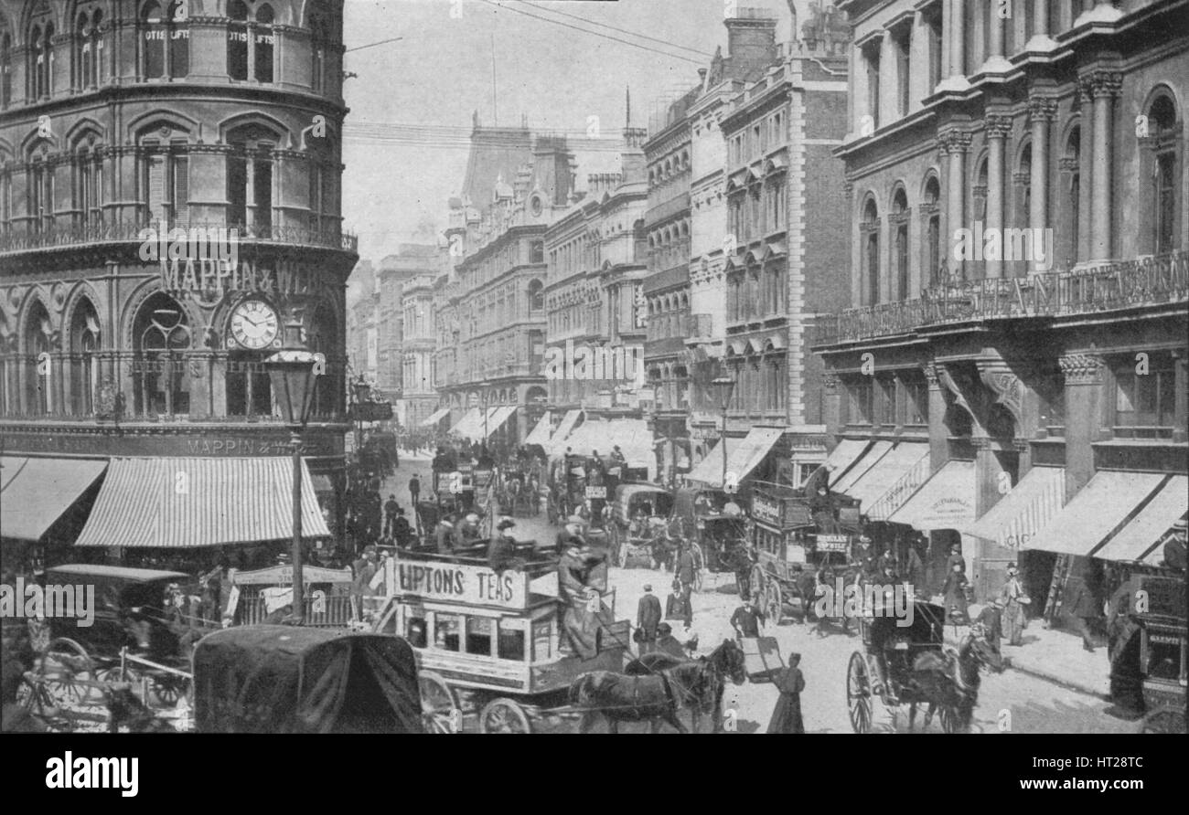 Cheapside from the Mansion House, City of London, c1900 (1901). Artist: Unknown. Stock Photo