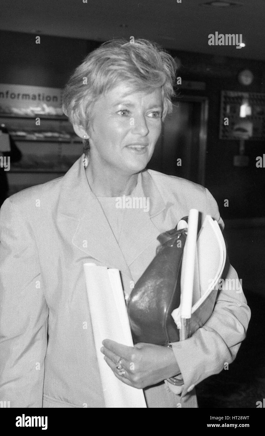 Glenys Kinnock, wife of Labour party Leader Neil Kinnock, attends the party conference in Brighton, England on October 1, 1990. She later became a Member of the European Parliament for Wales. Stock Photo