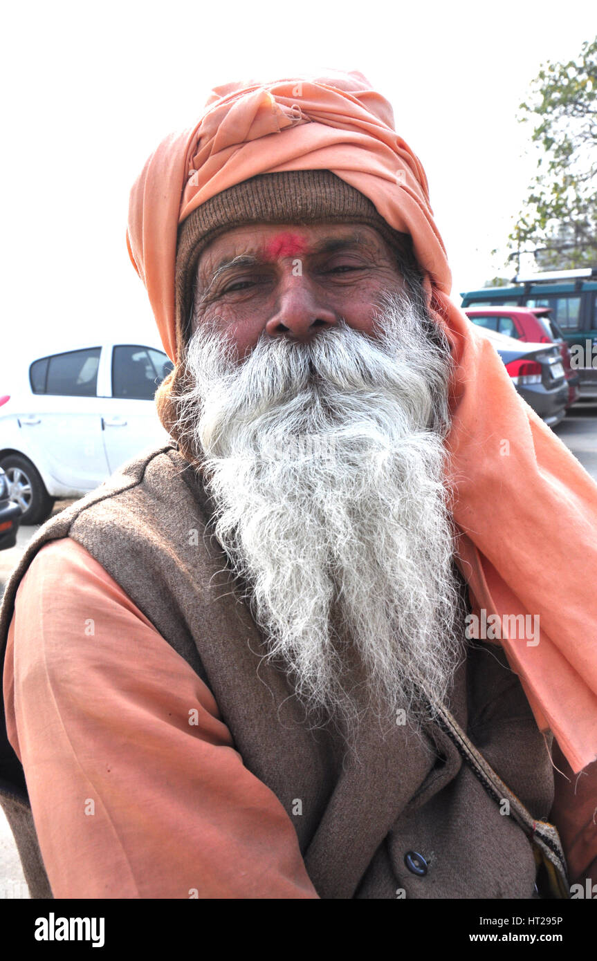 Indian Baba, Swami, Sadhu, Holyman, Saddhu in front of temple in ...