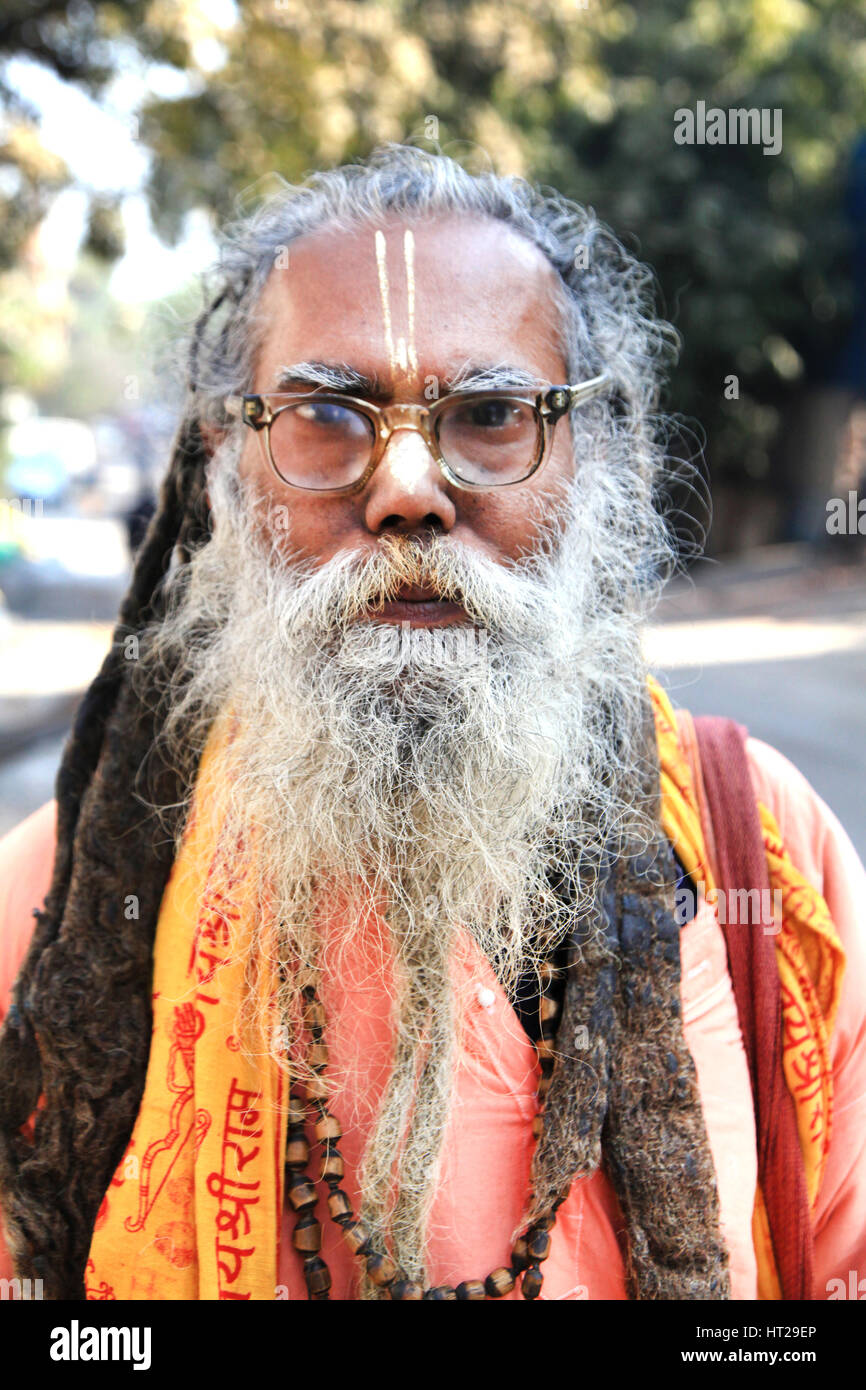 Indian Baba, Swami, Sadhu, Holyman, Saddhu in front of temple in ...