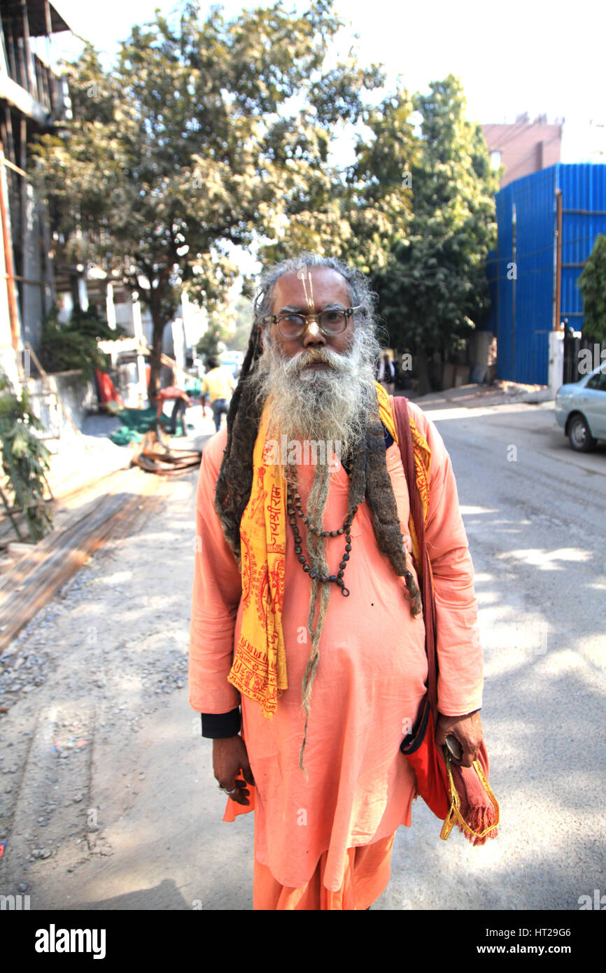 Indian Baba, Swami, Sadhu, Holyman, Saddhu in front of temple in ...