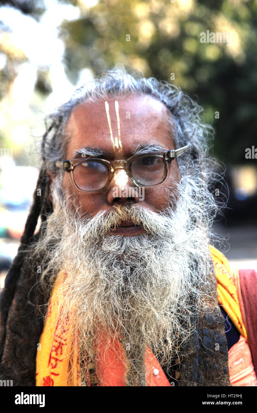 Indian Baba, Swami, Sadhu, Holyman, Saddhu in front of temple in ...