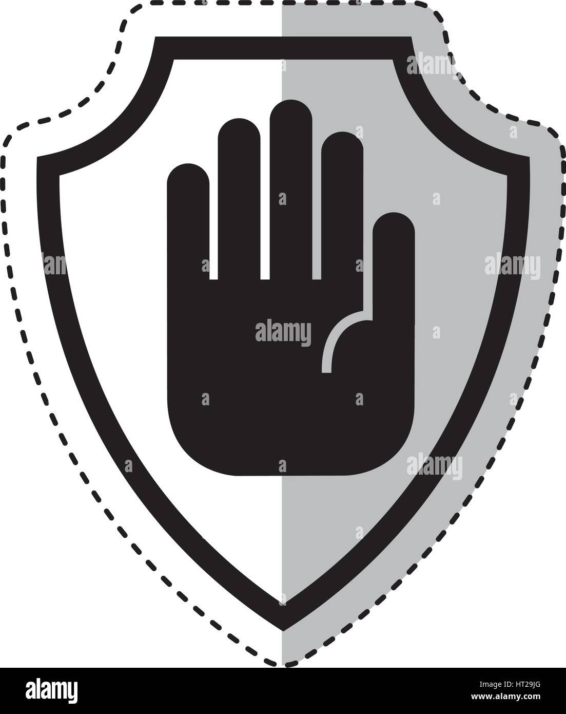 Stop hand shield secure security hi-res stock photography and images ...