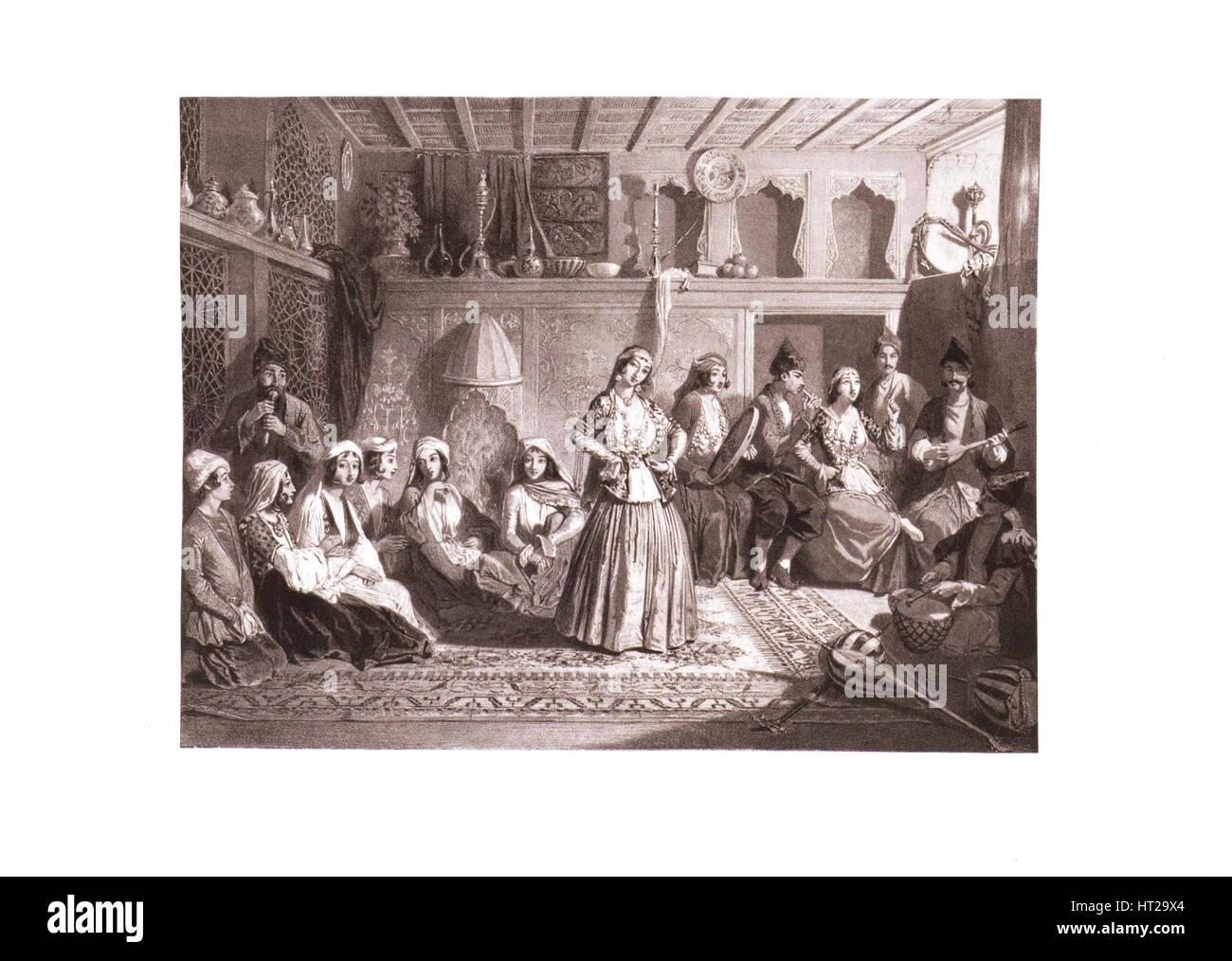 The Shamakhi dancers, Mid of the 19th century. Artist: Gagarin, Grigori Grigorievich (1810-1893) Stock Photo