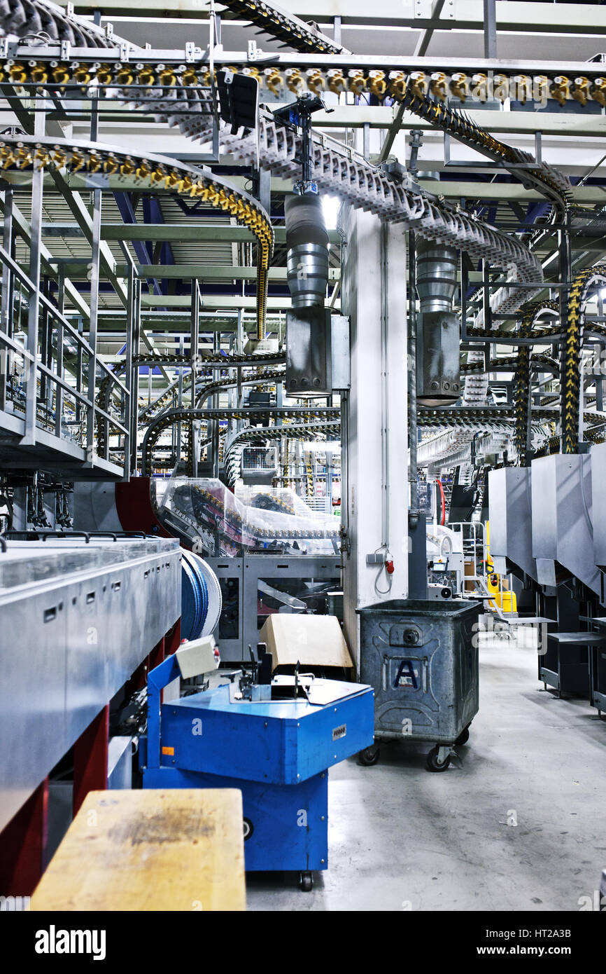 Newspaper production inside a printing plant Stock Photo Alamy