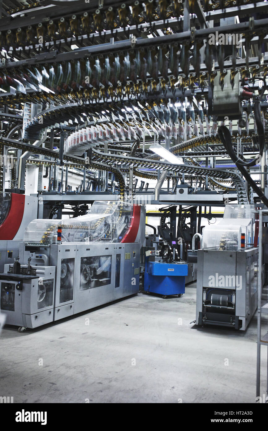 Newspaper production inside a printing plant Stock Photo Alamy