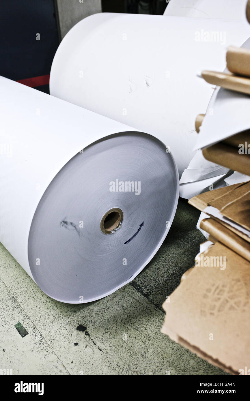 Paper rollers in a printing plant of newspaper Stock Photo Alamy