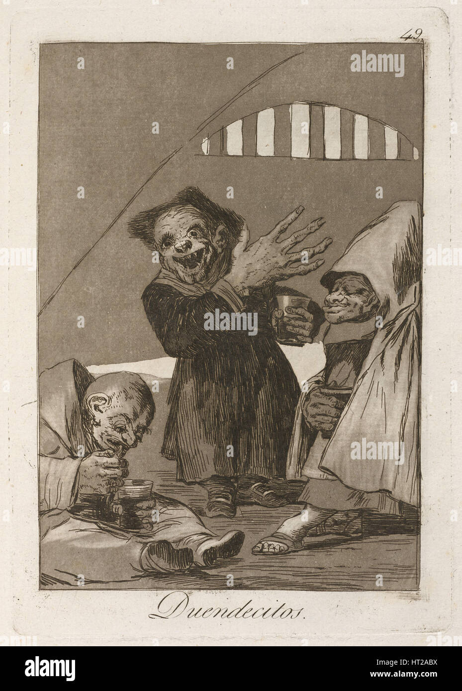 Duendecitos. (Hobgoblins). From Los Caprichos, 1797-1798. Artist: Goya, Francisco, de (1746-1828) Stock Photo