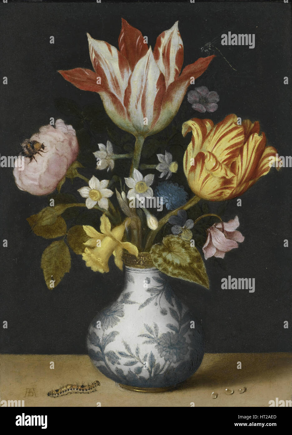 Still Life of Flowers in a Wan-Li Vase. Artist: Bosschaert, Ambrosius, the Elder (1573-1621) Stock Photo