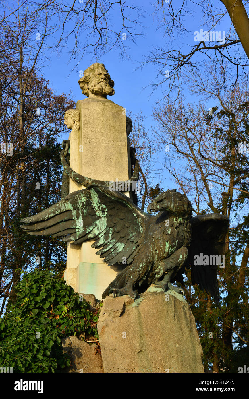 Giosue Carducci Monument In Venice Giardini Public Park, The First 