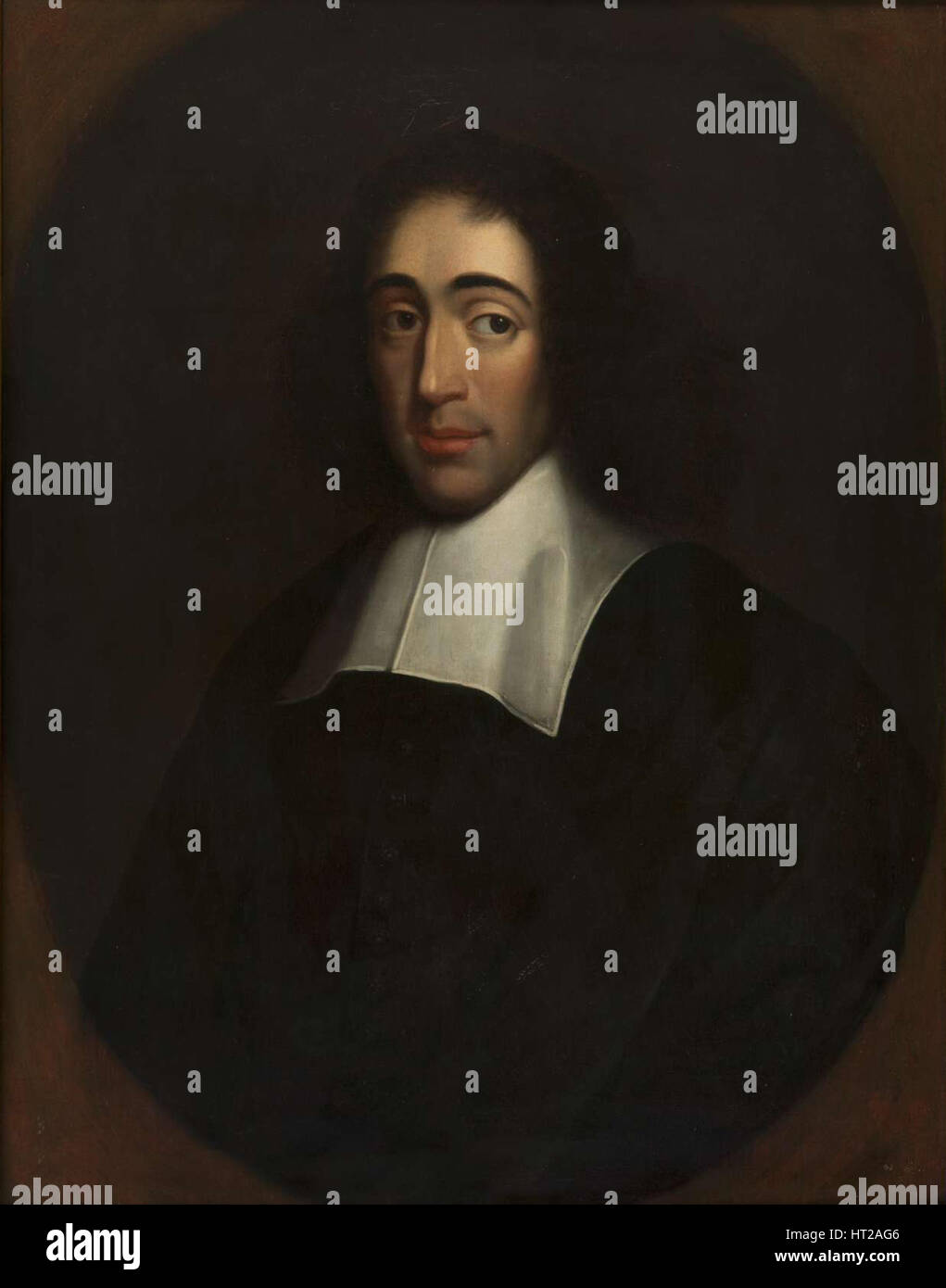 Portrait of Baruch Spinoza, Last quarter of 17th century. Artist: Anonymous Stock Photo
