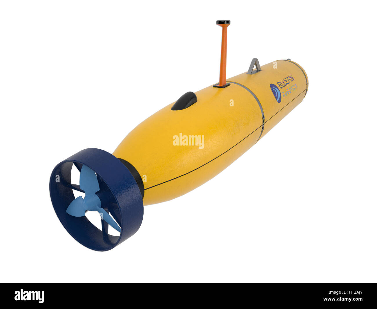 Bluefin 21 Autonomous underwater vehicle. These images are rendered in a 3d software package. Stock Photo