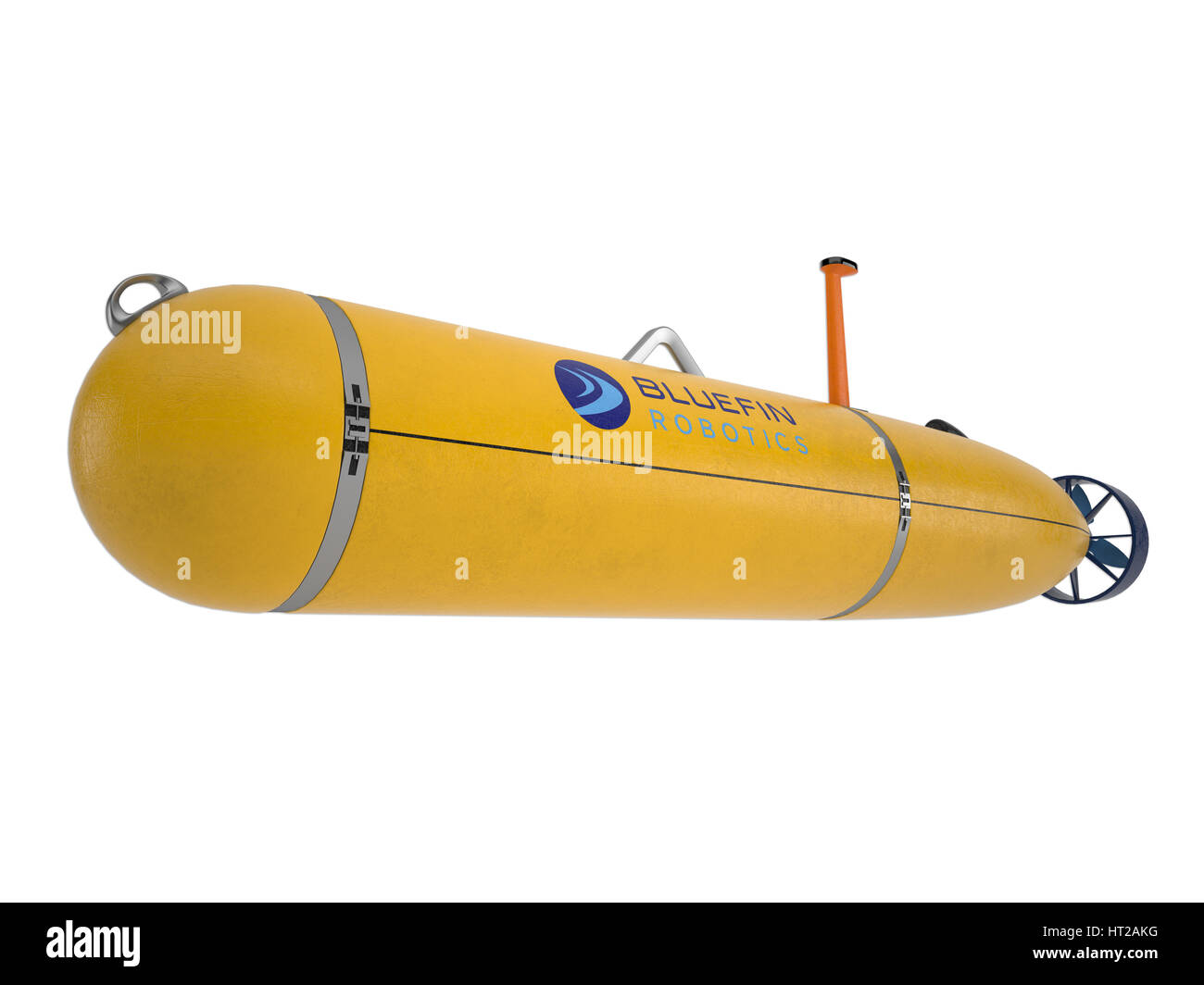 Bluefin 21 Autonomous underwater vehicle. These images are rendered in a 3d software package. Stock Photo