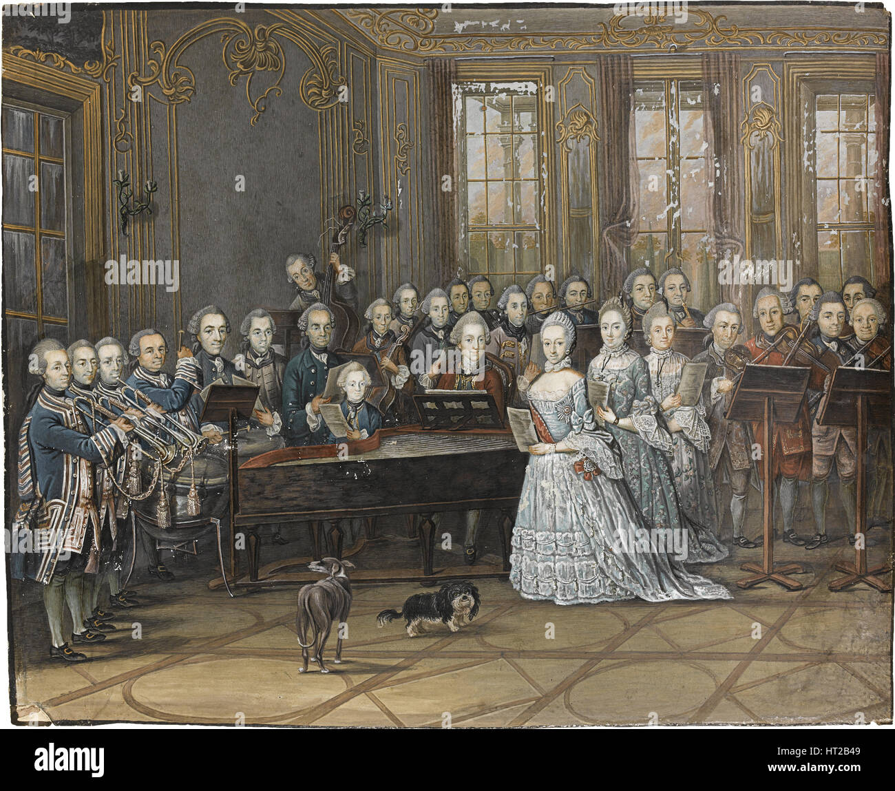 The chamber musicians in the Mecklenburg-Schwerin court chapel at Ludwigslust in 1770, 1770. Artist: Abel, Leopold August (1717-1794) Stock Photo
