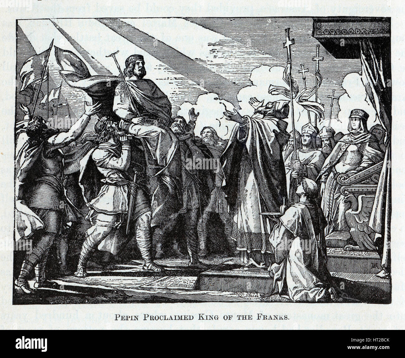 Pepin Proclaimed King of the Franks, 1882. Artist: Anonymous Stock Photo