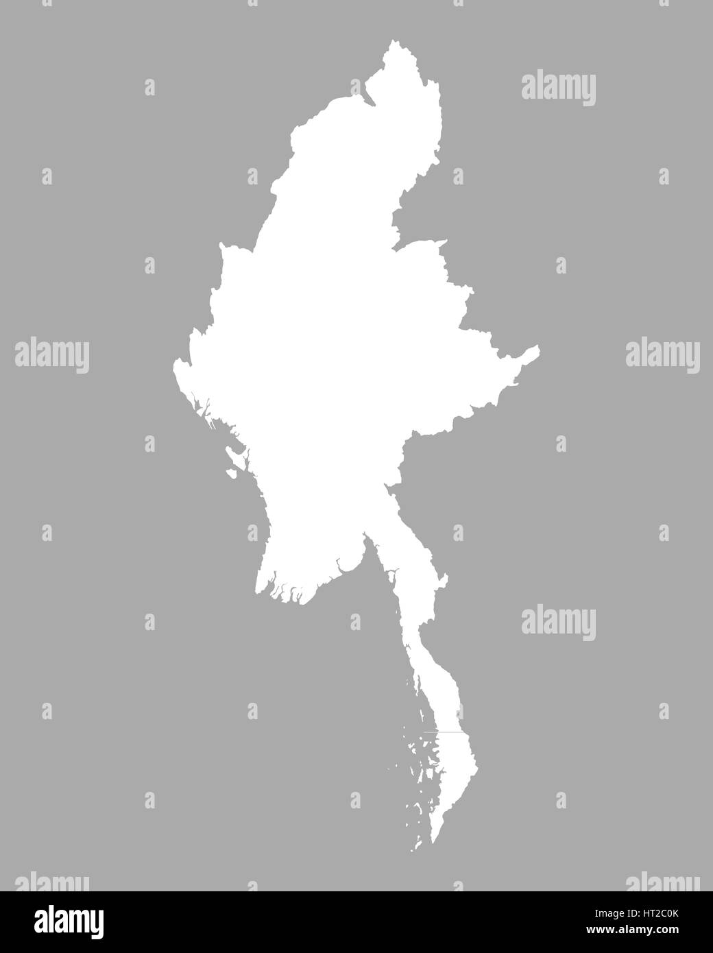 Map of Myanmar Stock Photo - Alamy