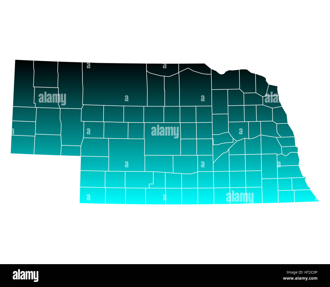 Map of Nebraska Stock Photo