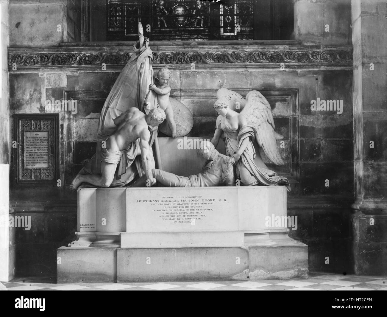 Sir John Moore Monument, St Paul's Cathedral, London, c1870-c1900. Artist: York & Son. Stock Photo