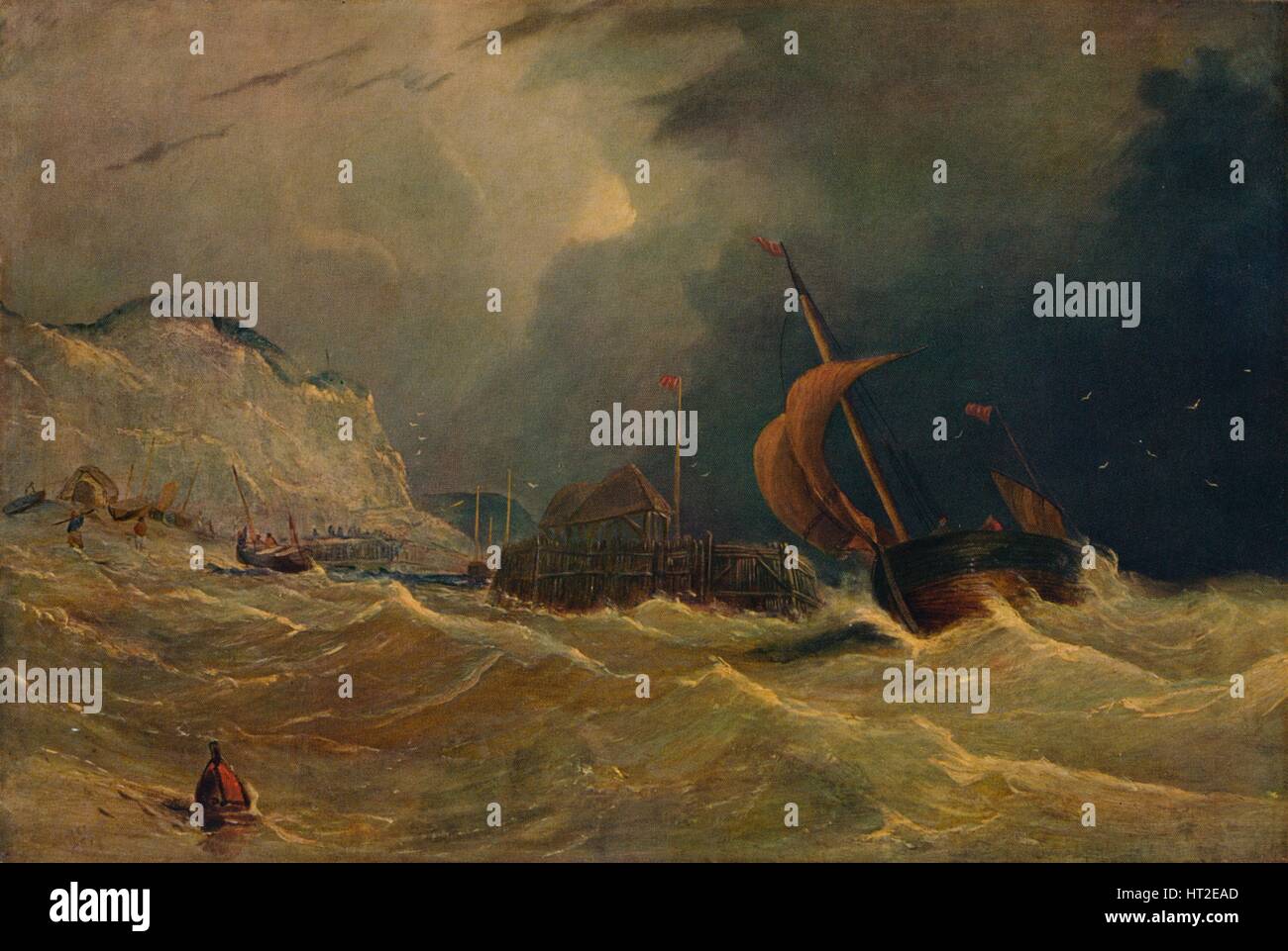 'Stormy Seascape', c1830, (1938). Artist: Unknown. Stock Photo