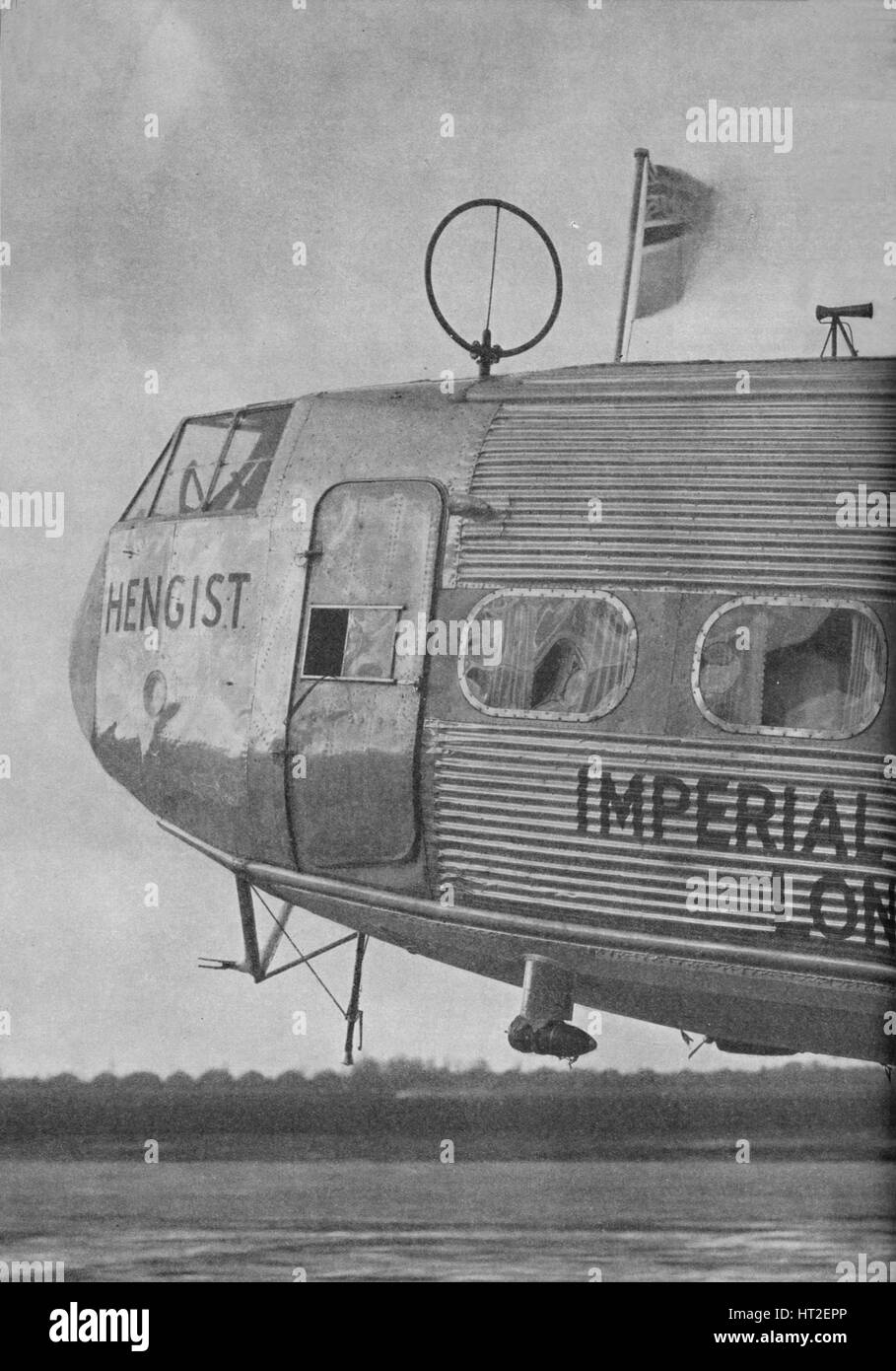 Aerial equipment on the Imperial Airways liner Hengist, c1936 (c1937). Artist: Marconi's Wireless Telegraph Co Ltd. Stock Photo