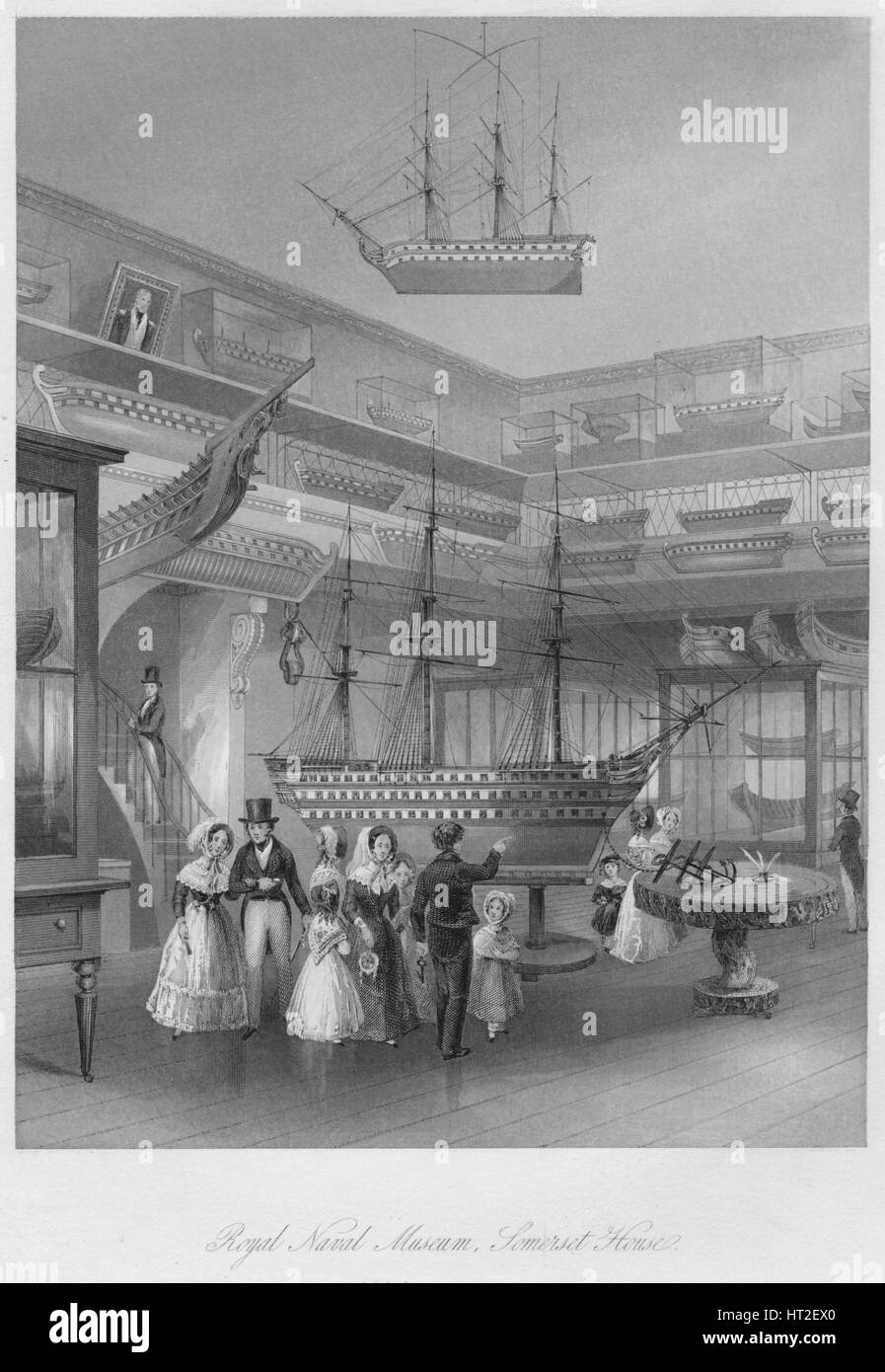 'Royal Naval Museum, Somerset House', c1841. Artist Henry Melville