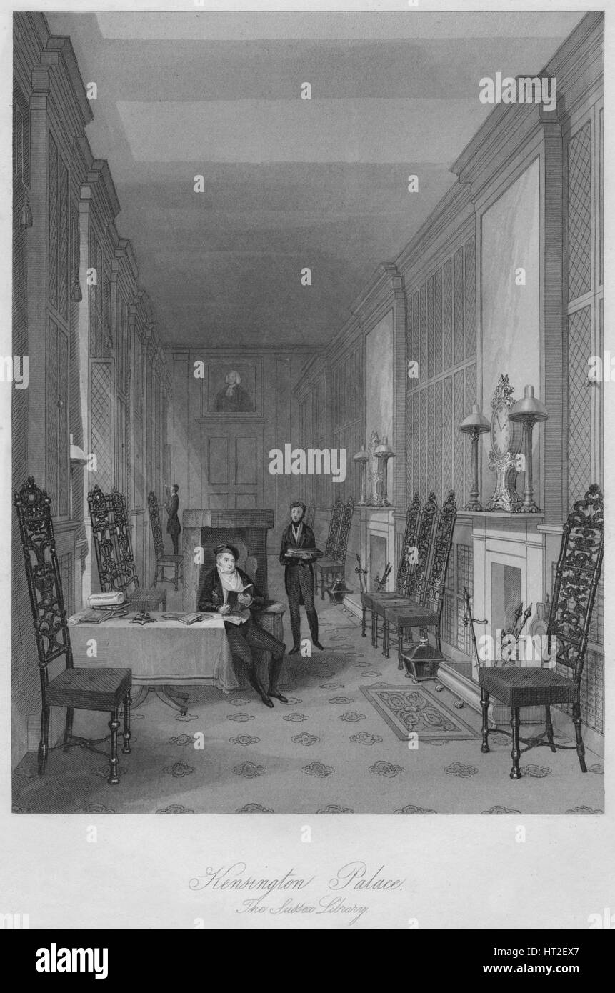 'Kensington Palace. The Sussex Library', c1841. Artist: Henry Melville. Stock Photo