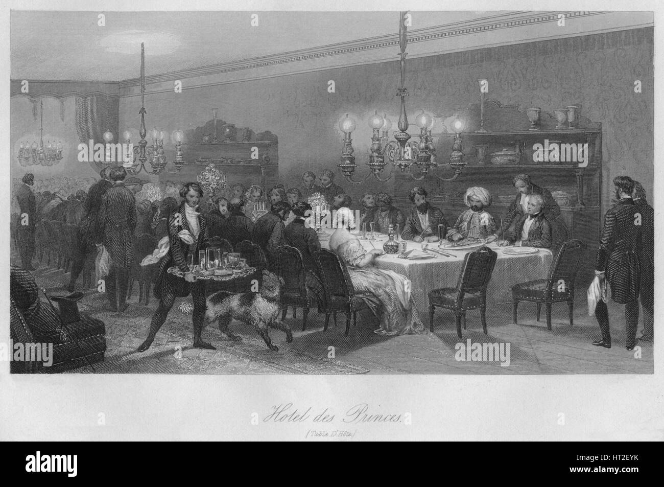 'Hotel des Princes. (Table D'Hote)', c1843. Artist: Lumb Stocks. Stock Photo