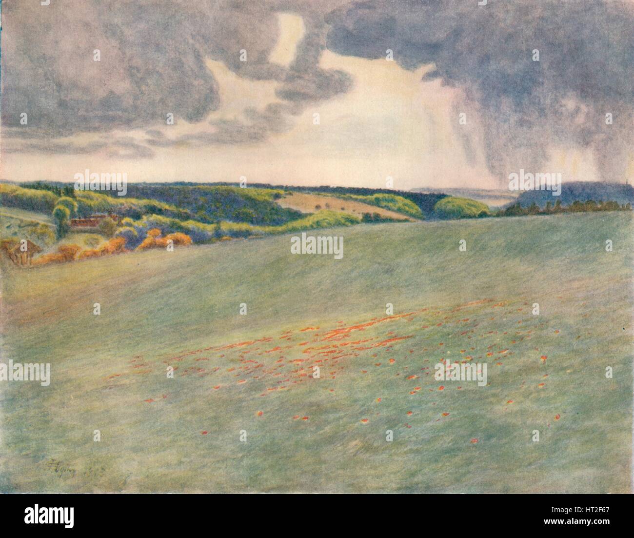 'Box Hill and Ranmore from Tot Hill', 1913, (1914). Artist: James S Ogilvy. Stock Photo