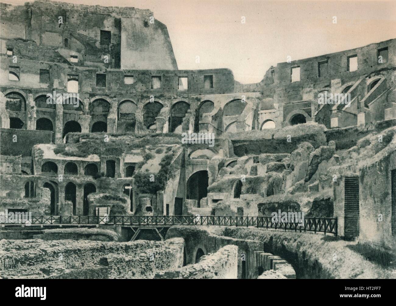 Interior of the Colosseum, Rome, Italy, 1927. Artist: Eugen Poppel. Stock Photo
