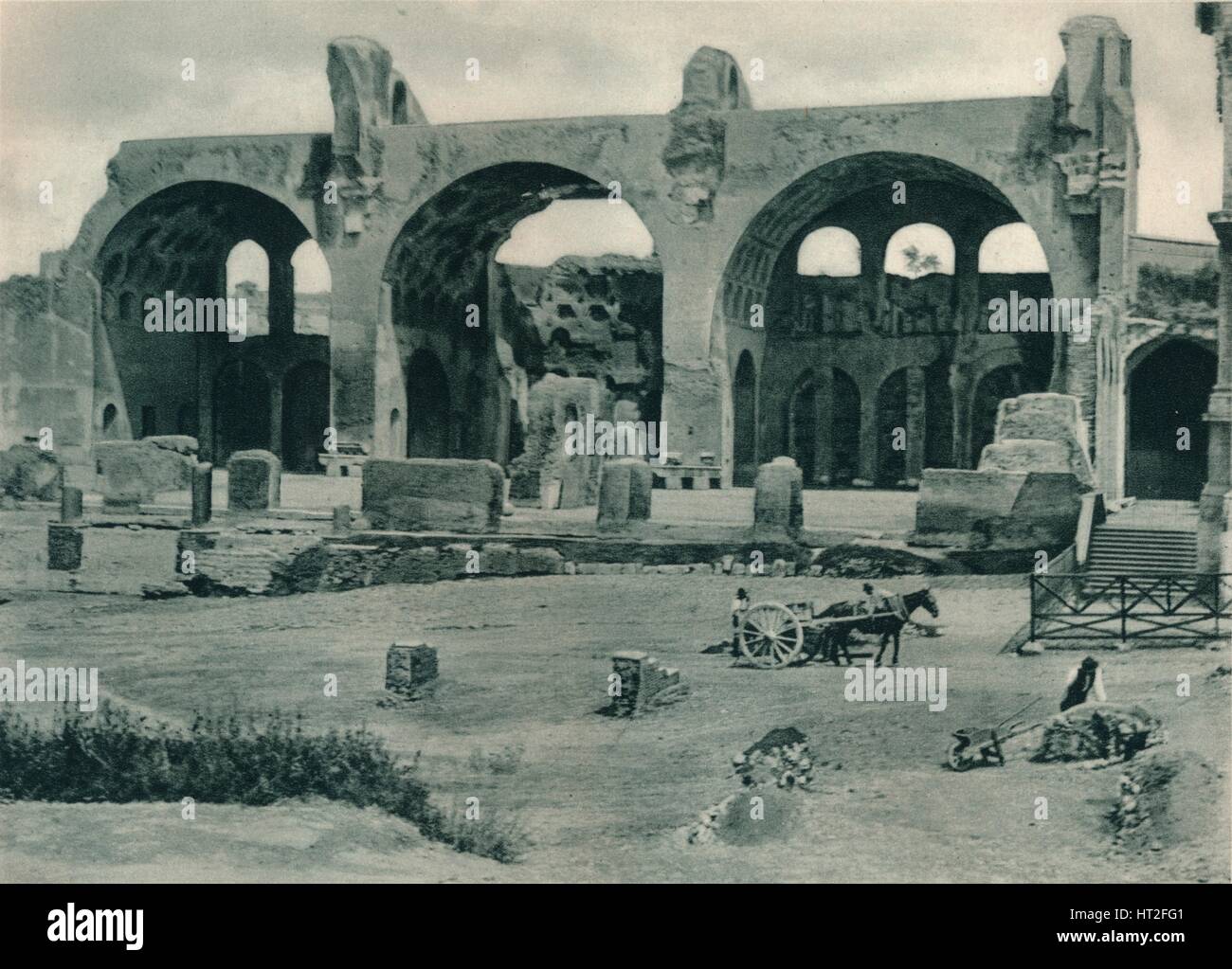 Basilica of Maxentius and Constantine in the Forum Romanum, Rome, Italy, 1927. Artist: Eugen Poppel. Stock Photo