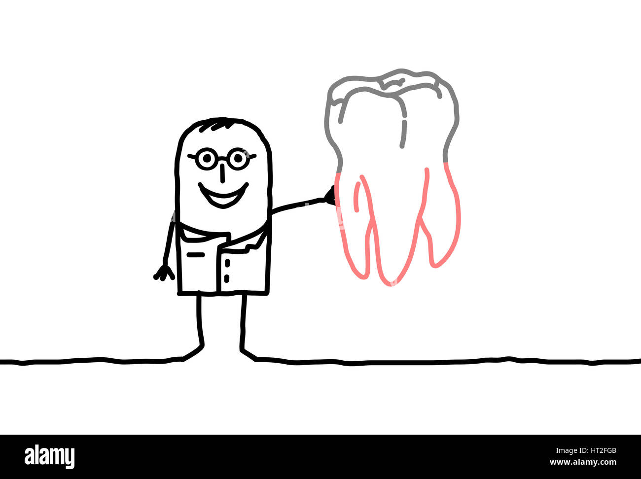 Cartoon characters dentist with big tooth Stock Photo Alamy