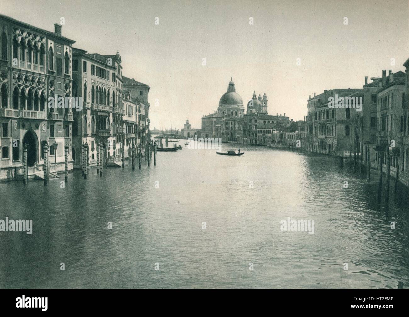 Grand Canal and Church of Santa Maria della Salute, Venice, Italy, 1927. Artist: Eugen Poppel. Stock Photo