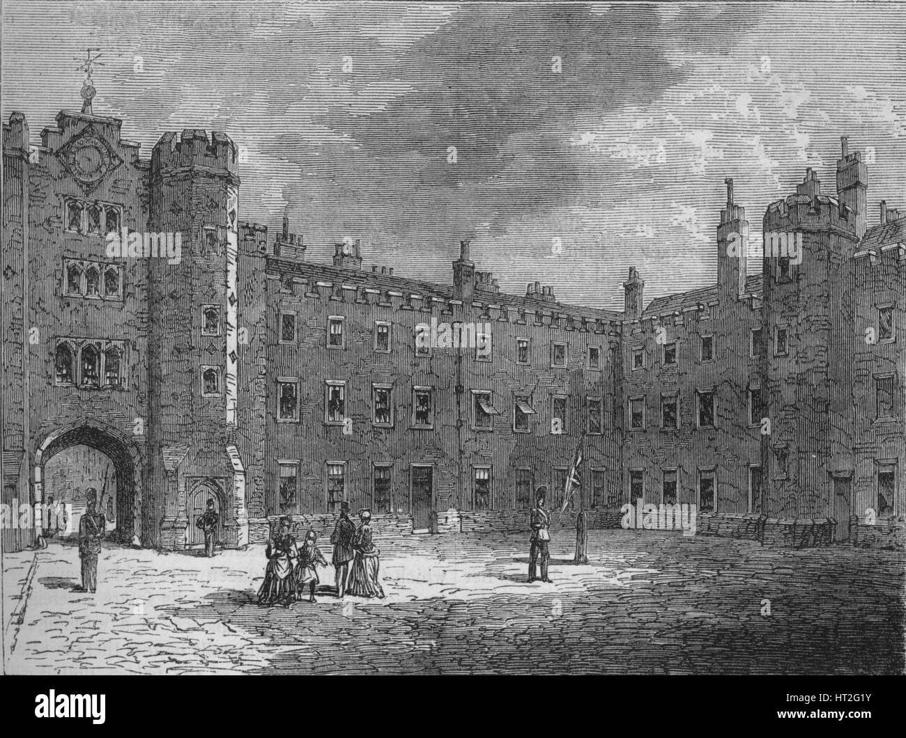 Courtyard of St James's Palace, Westminster, London, c1875 (1878). Creator: Unknown. Stock Photo