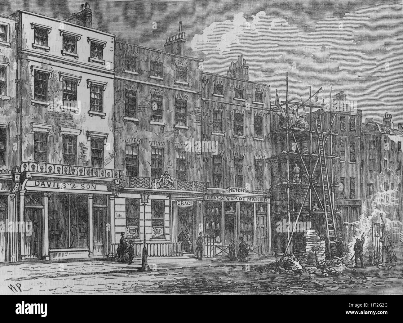 Wigmore Street, Westminster, London, 1820 (1878). Artist: Thomas Hosmer Shepherd. Stock Photo