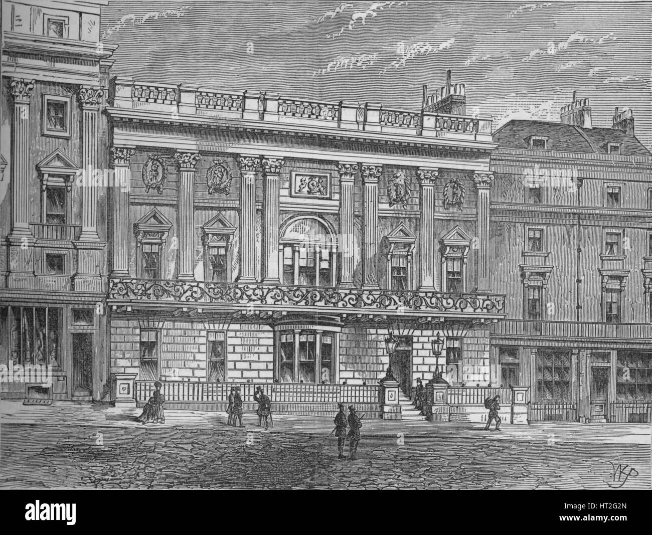 White's Club, Westminster, London, c1875 (1878). Artist: Unknown. Stock Photo