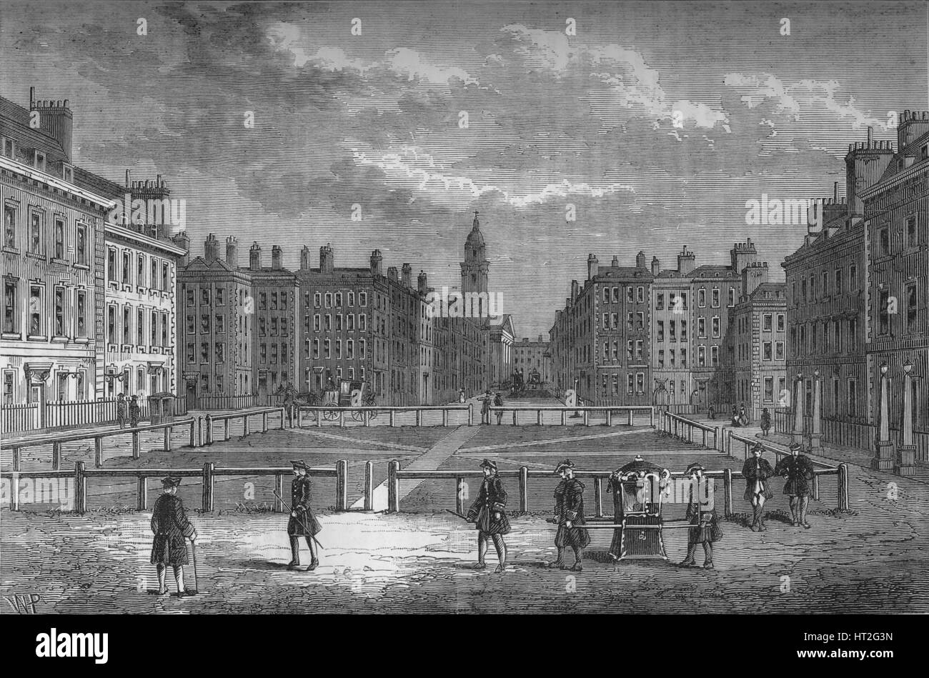 Hanover Square, Westminster, London, in 1750, c1800 (1878). Artist: Unknown. Stock Photo
