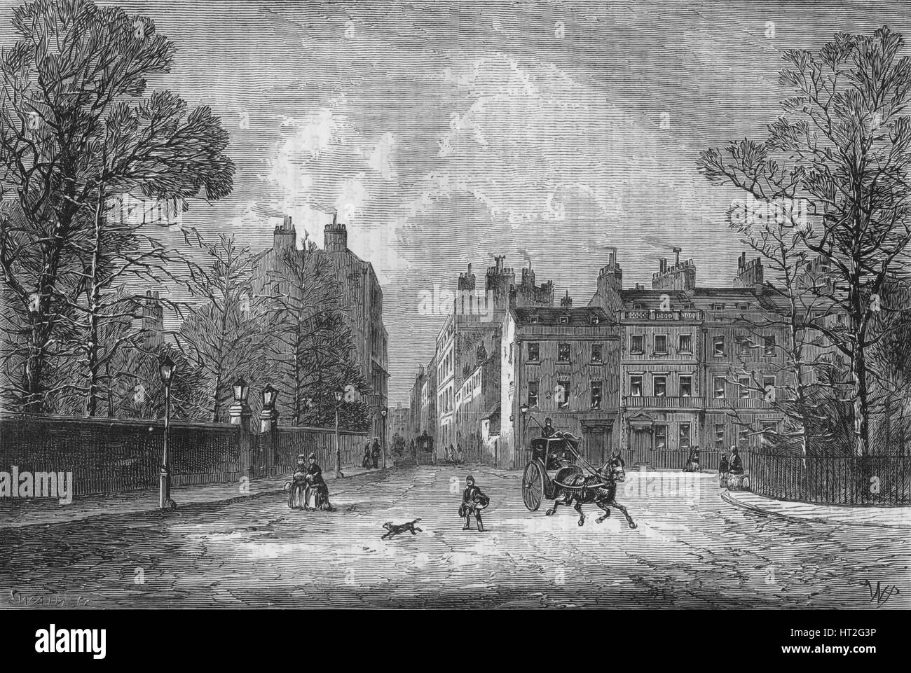 Berkeley Square, Westminster, London, c1850 (1878). Artist: Unknown. Stock Photo