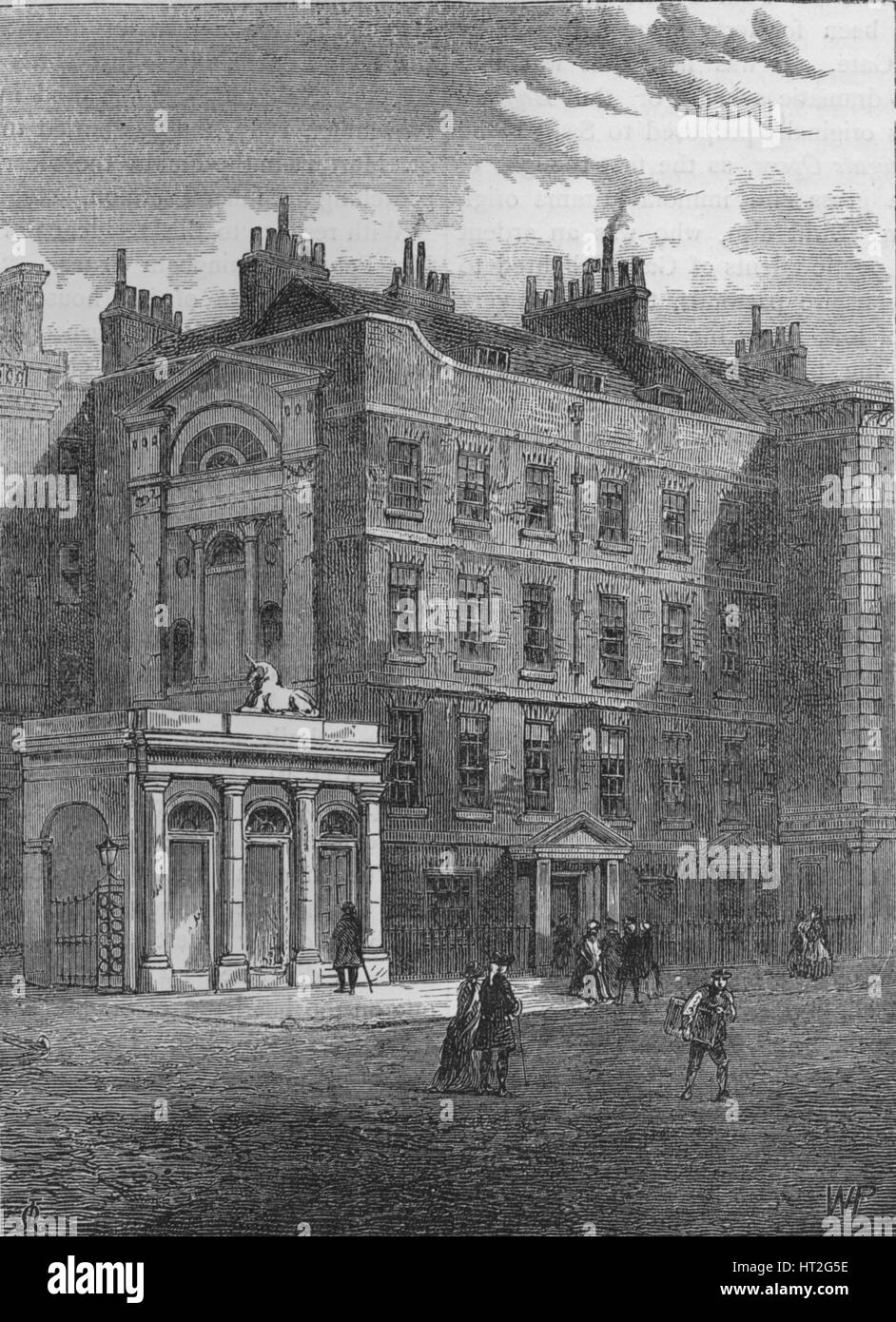 Messrs Christie and Manson's original auction rooms, Westminster, London, c1860 (1878). Artist: Unknown. Stock Photo