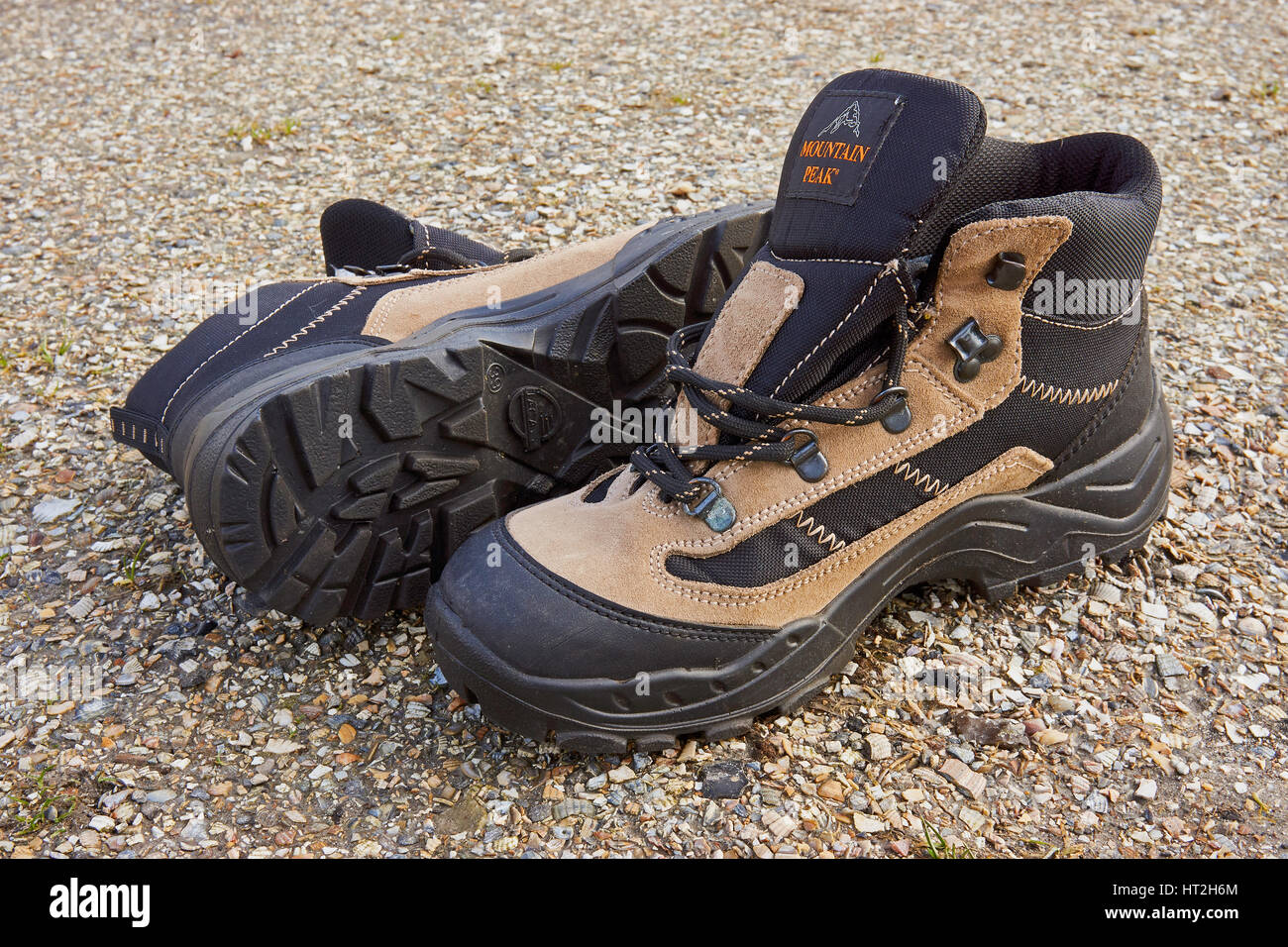 Pair of women hiking boots, outdoor shot Stock Photo - Alamy