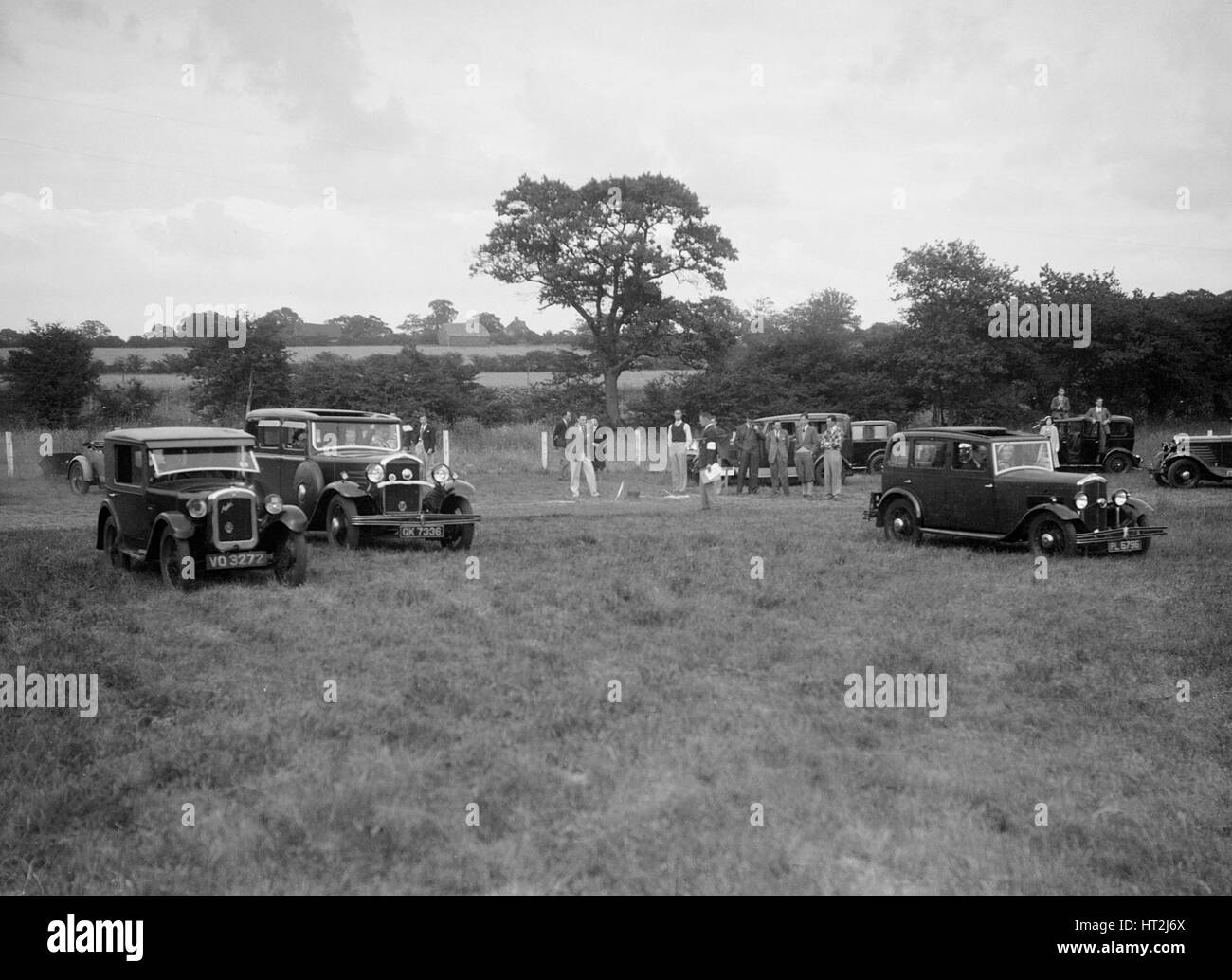 Austin 7 and two Singers taking part in the Bugatti Owners Club gymkhana, 5 July 1931. Artist: Bill Brunell. Stock Photo