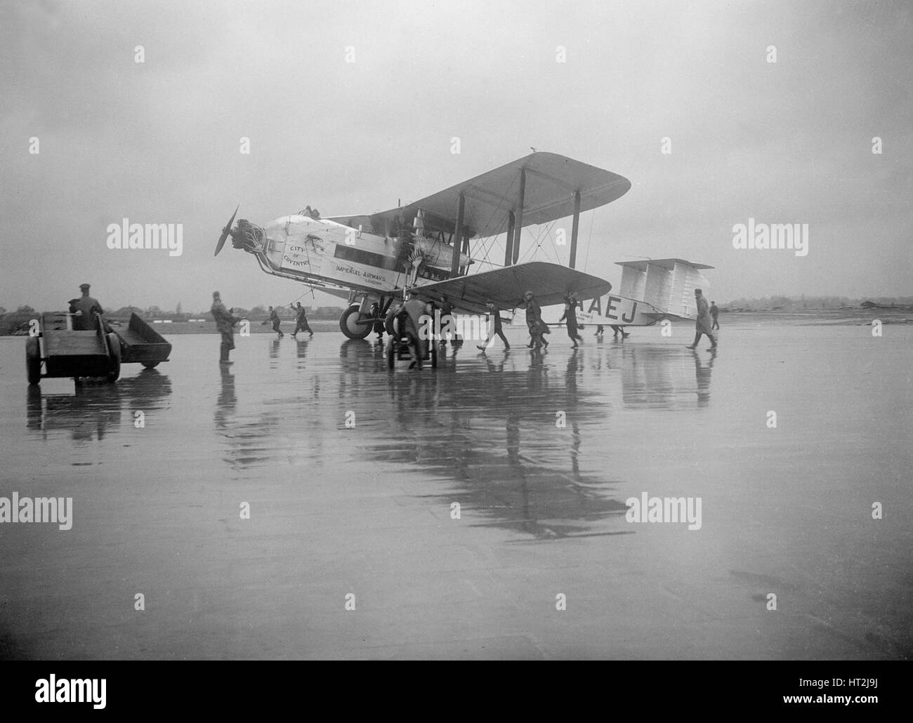 Armstrong Whitworth Argosy, Croydon Aerodrome, 25 April 1931. Artist: Bill Brunell. Stock Photo