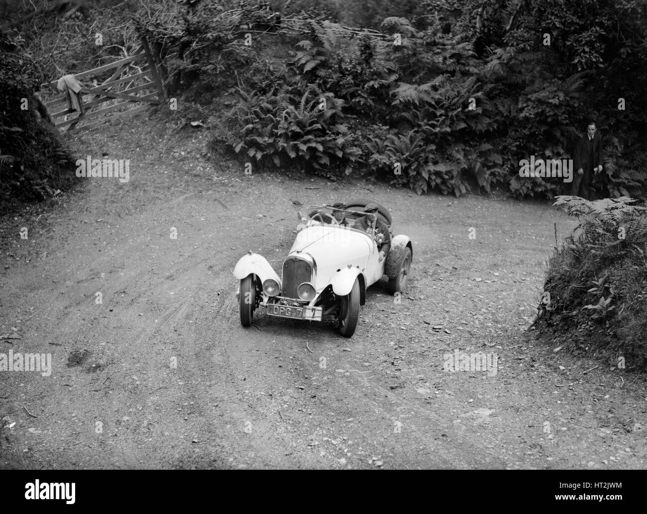 Marendaz Competion 2-seater special 15/90 of Mrs NA Moss driving in a motoring trial, late 1930s. Artist: Bill Brunell. Stock Photo