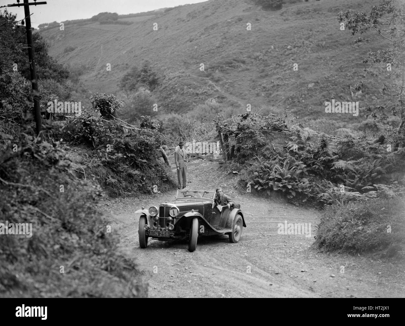1933 AC 4-seater taking part in a motoring trial, late 1930s. Artist: Bill Brunell. Stock Photo