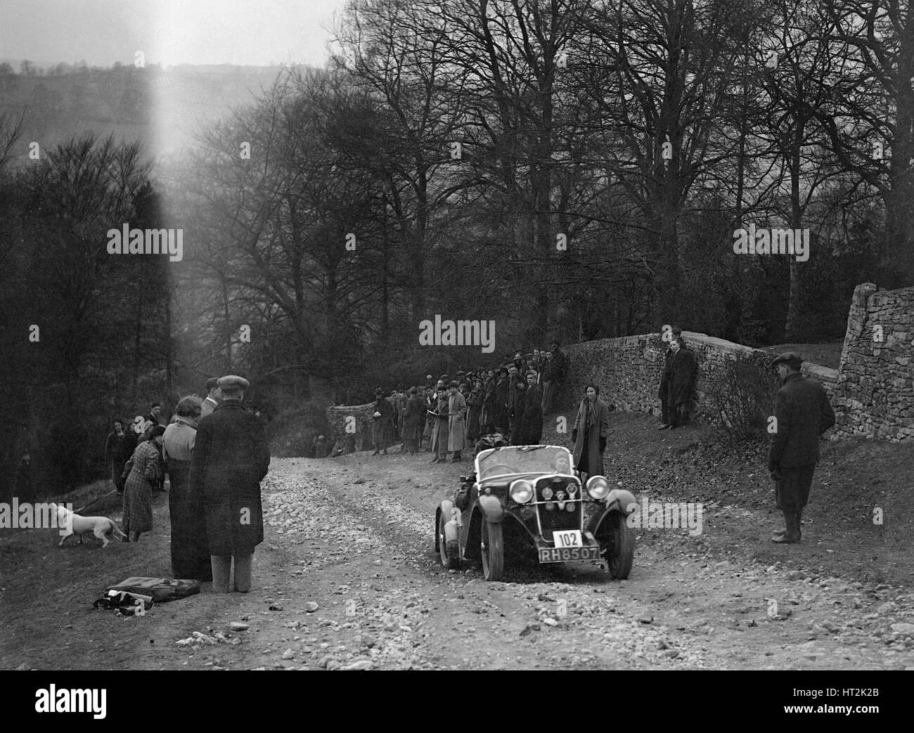 Singer of WDV Norman climbing Nailsworth Ladder, Sunbac Colmore Trial
