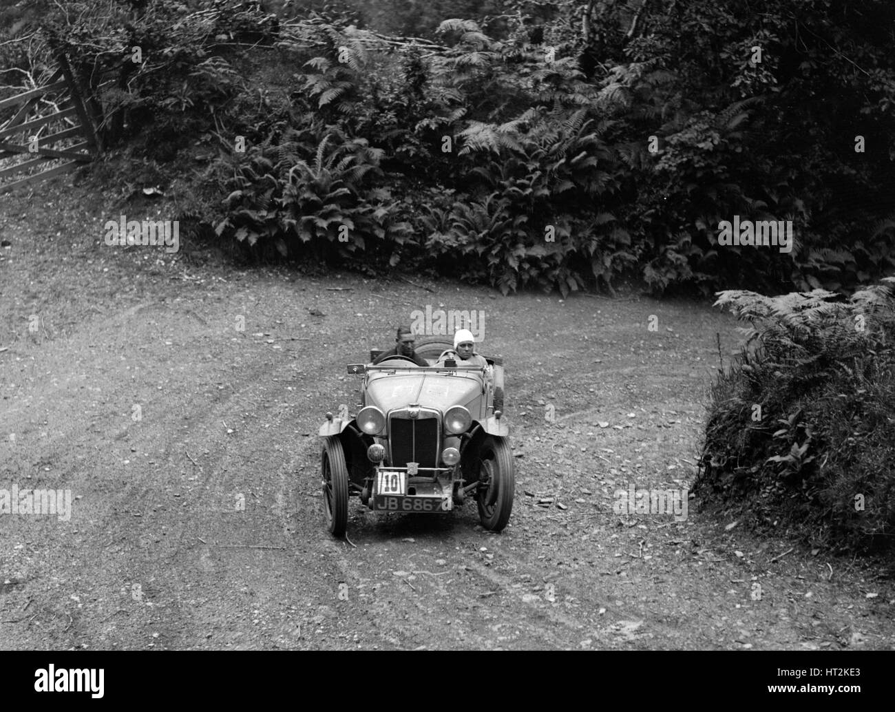 AH Langley's 1935 MG Magnette/Magna of the Three Musketeers team, Devon, late 1930s. Artist: Bill Brunell. Stock Photo