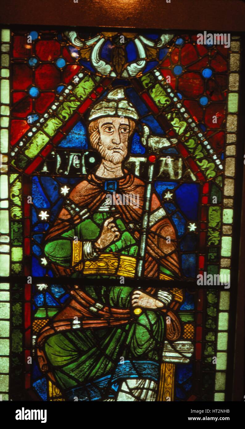 Stained glass window of Nathan, Canterbury Cathedral, 20th century. Artist: CM Dixon. Stock Photo
