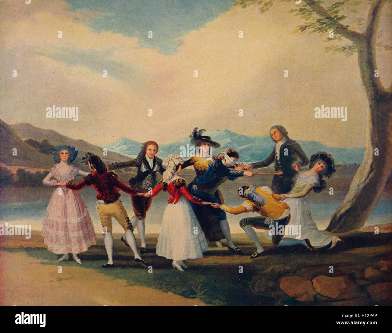 'La Gallina Ciega', (Blind Man's Buff), 1788, (c1934). Artist: Francisco Goya. Stock Photo