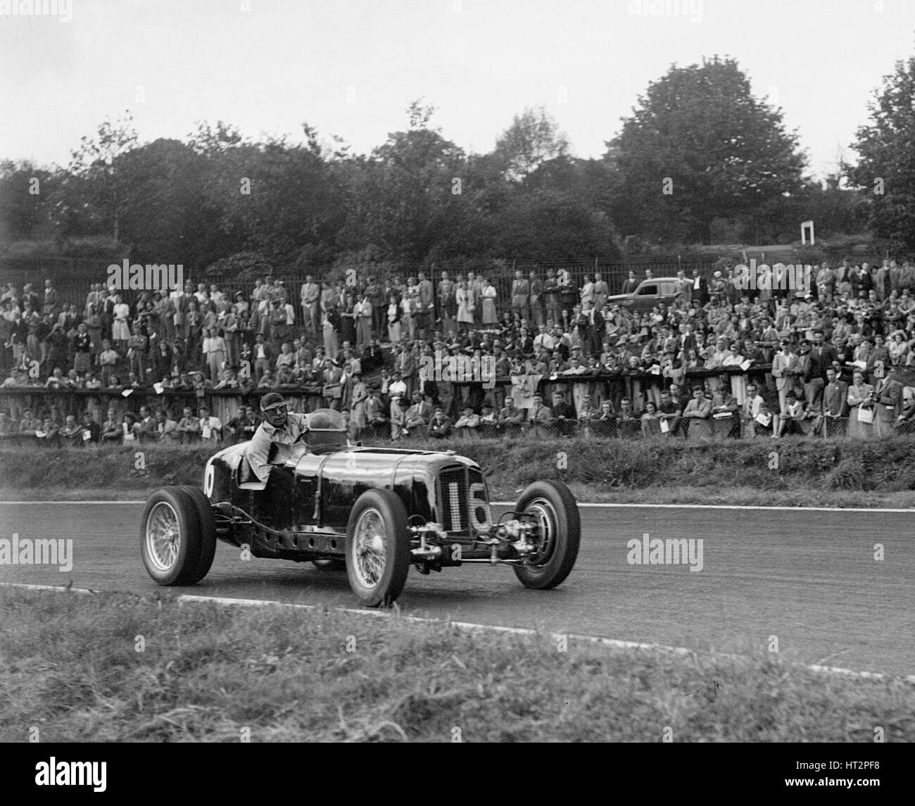 ERA of Raymond Mays racing at Crystal Palace, London, 1939. Artist: Bill Brunell. Stock Photo