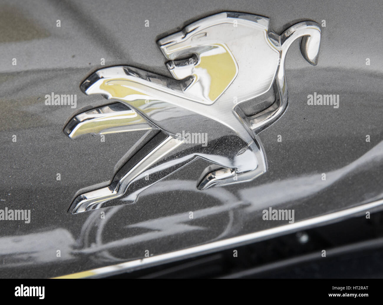 Darmstadt Germany 6th Mar 17 An Opel Logo And The Yellow Of The Stock Photo Alamy