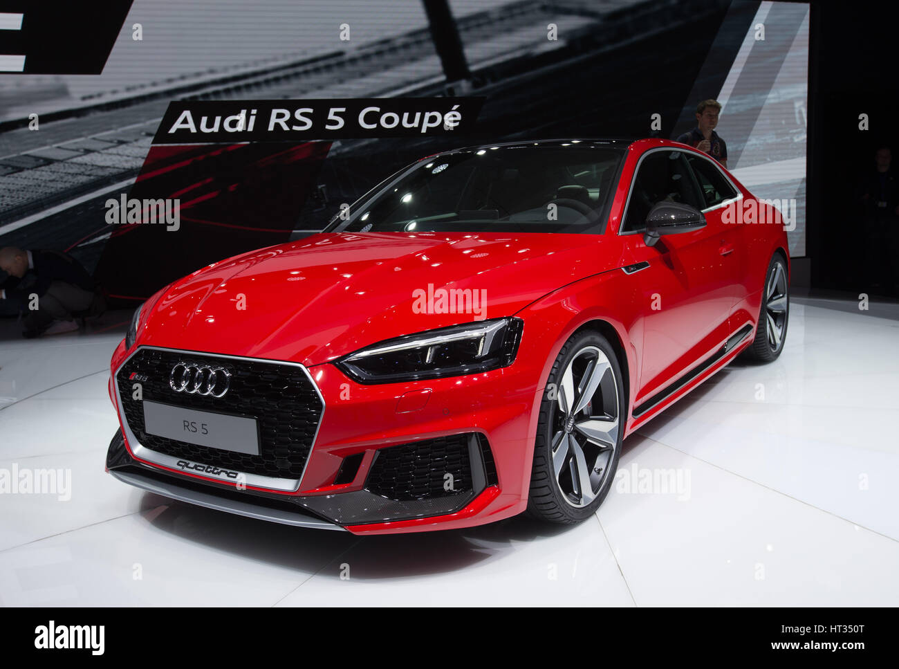 Geneva, Switzerland. 7th Mar, 2017. An Audi RS5 Coupe is seen on the first  press day of the 87th International Motor Show in Geneva, Switzerland, on  March 7, 2017. This year's Geneva